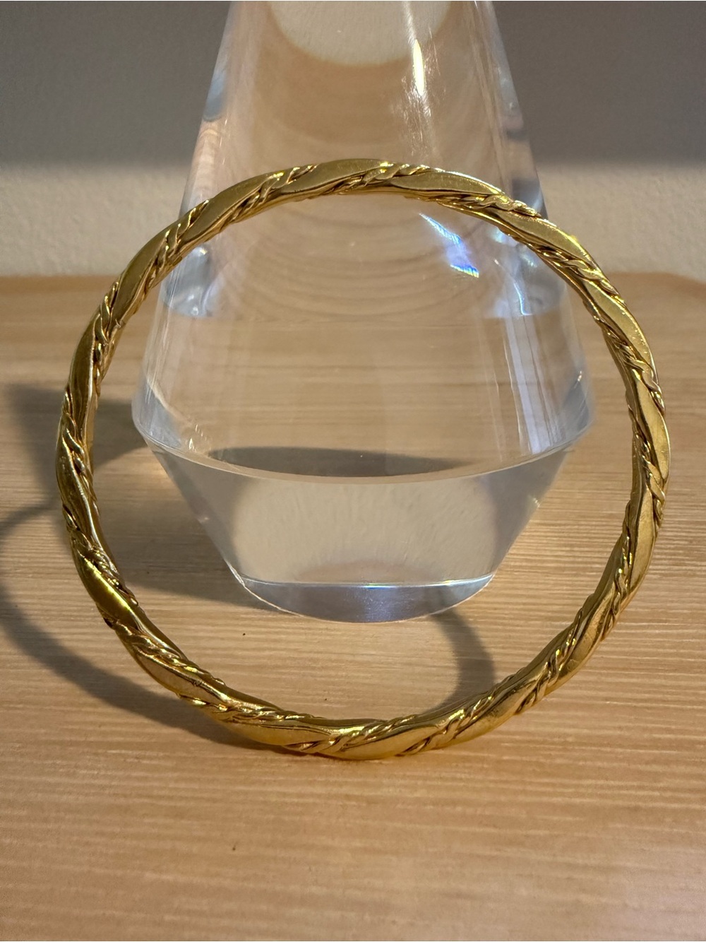 Vintage Ornate Gold Tone Bangle Bracelet 7.75”